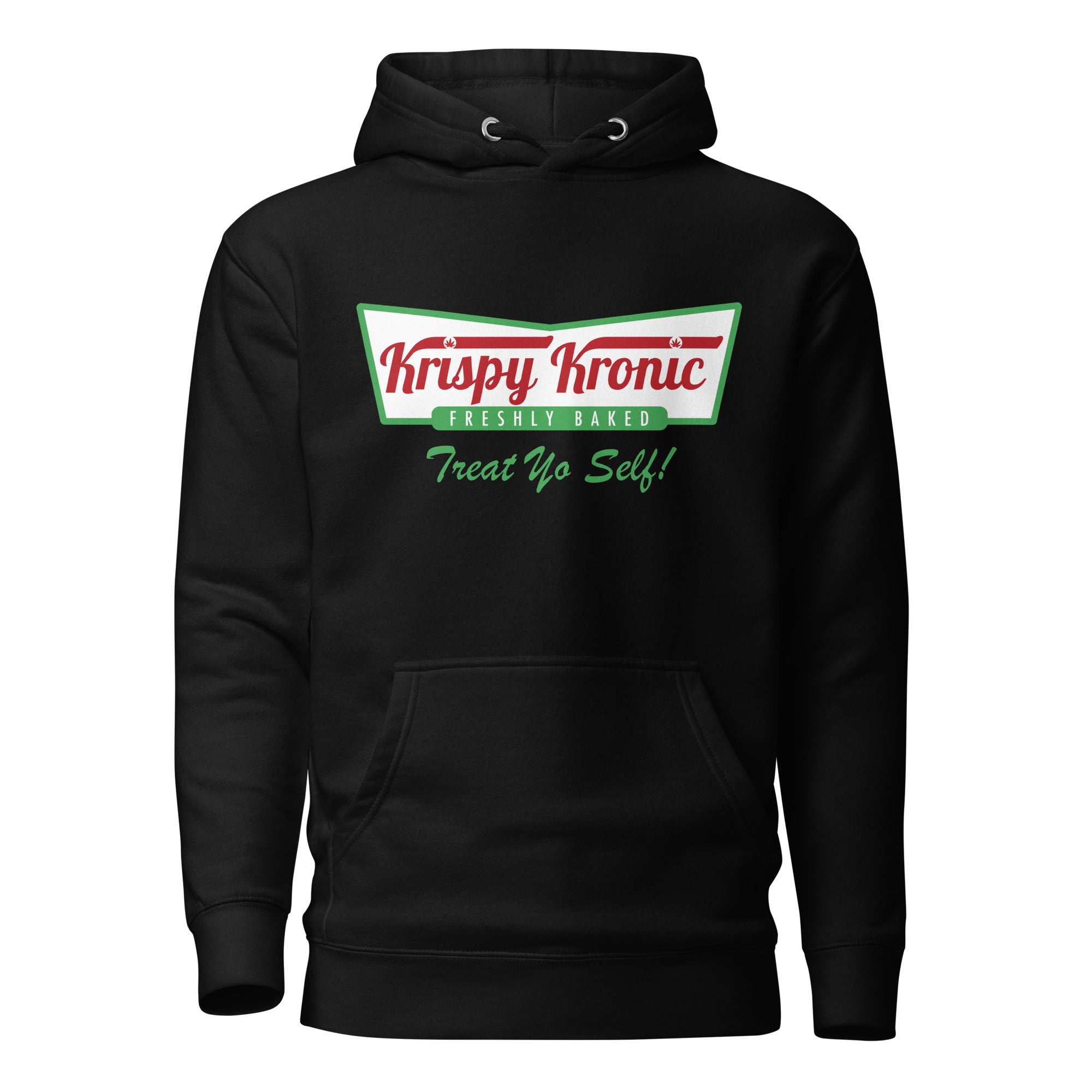 Krispy Kronic Treat Yo' Self Hoodie – Funny Weed-Themed Apparel for Cannabis and Doughnut Lovers | Magic Leaf Tees