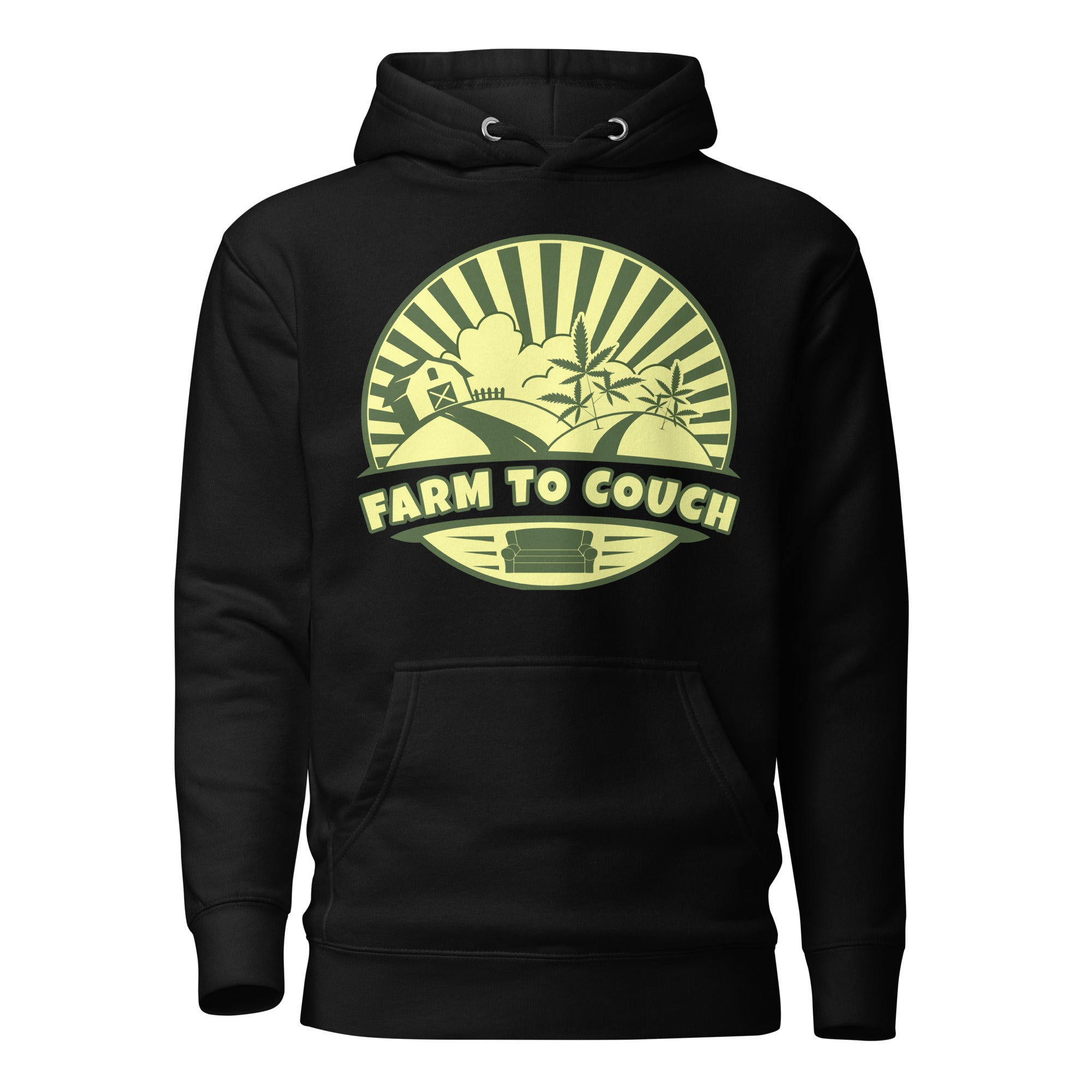 Farm To Couch Hoodie – Funny Weed-Themed Apparel for Cannabis Growers and Hemp Farmers | Magic Leaf Tees