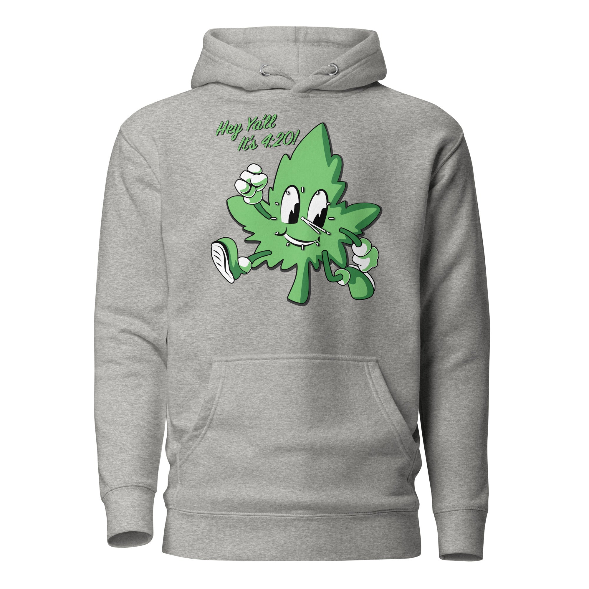 Hey Y'all It's 4:20! Funny Cannabis Hoodie with Cartoon Leaf – Perfect for Marijuana Enthusiasts | Magic Leaf Tees