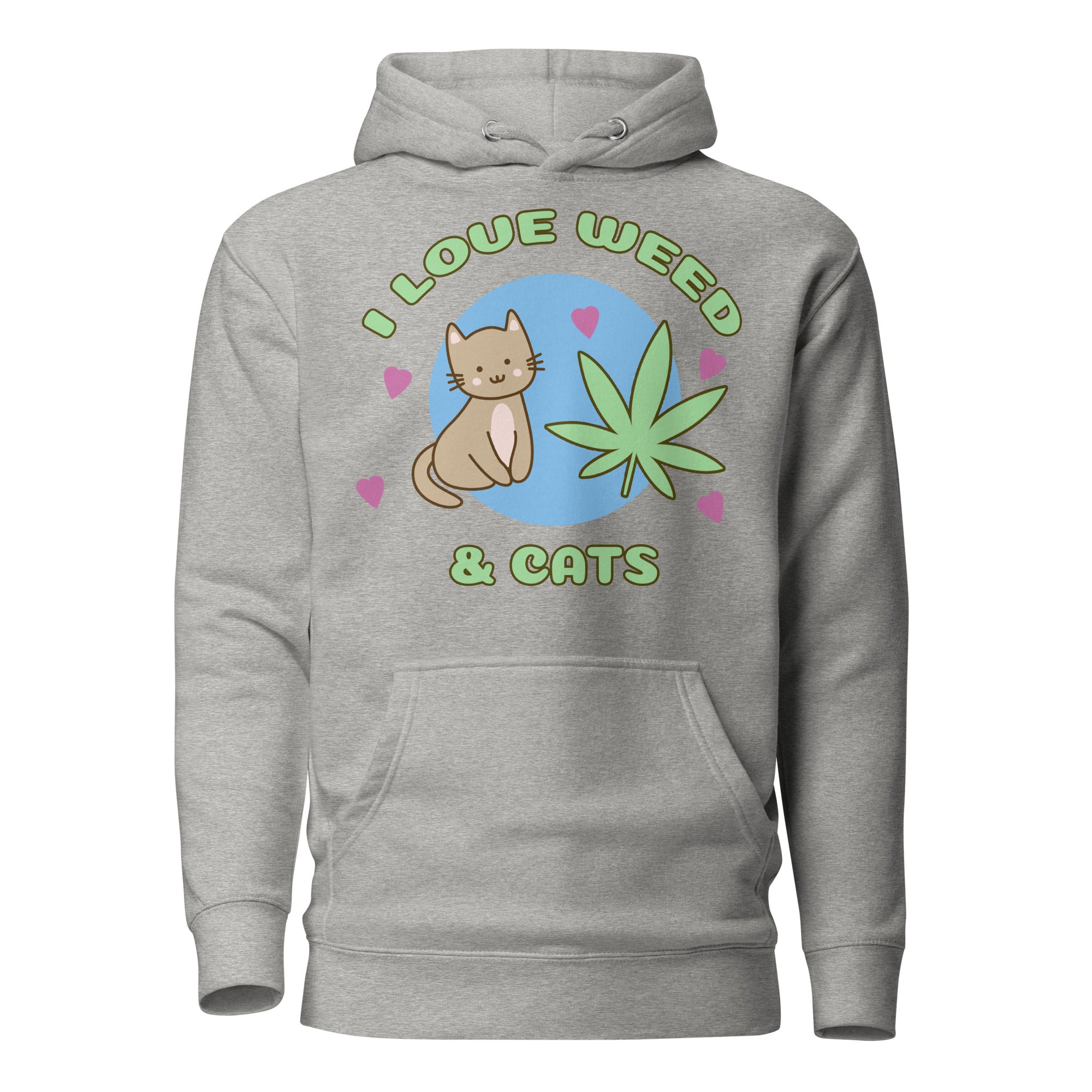 Purrrfectly High: I Love Weed And Cats Hoodie | Magic Leaf Tees