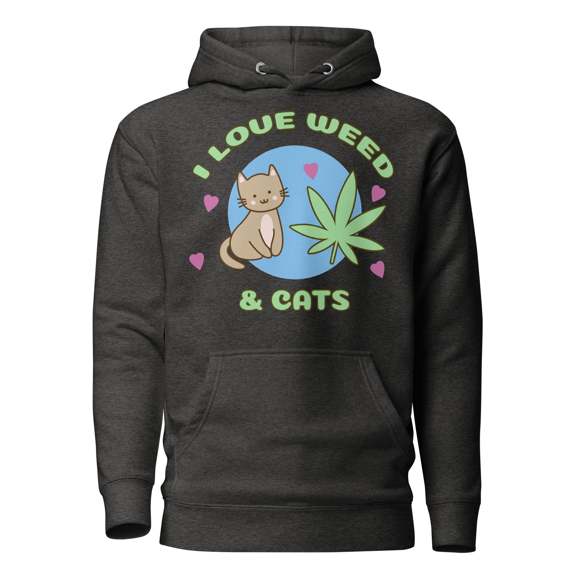 Purrrfectly High: I Love Weed And Cats Hoodie | Magic Leaf Tees