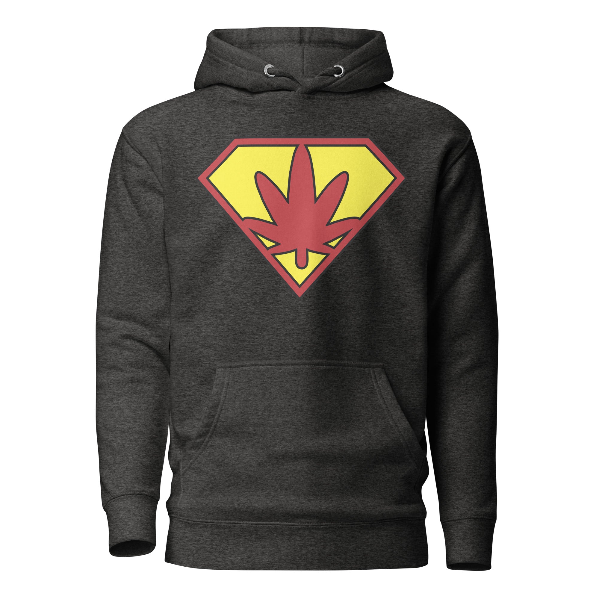 Super Weed Man Cannabis Hoodie – Bold Marijuana Logo Design | Magic Leaf Tees