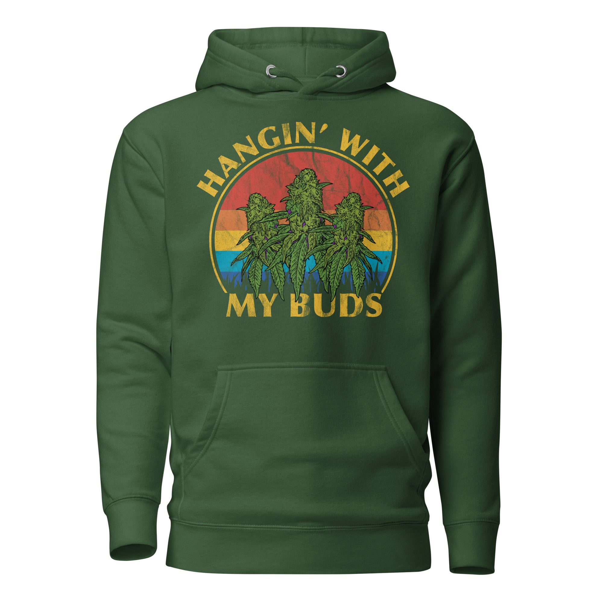 Hangin' With My Buds Hoodie – Funny Cannabis Hoodie for Stoners | Magic Leaf Tees