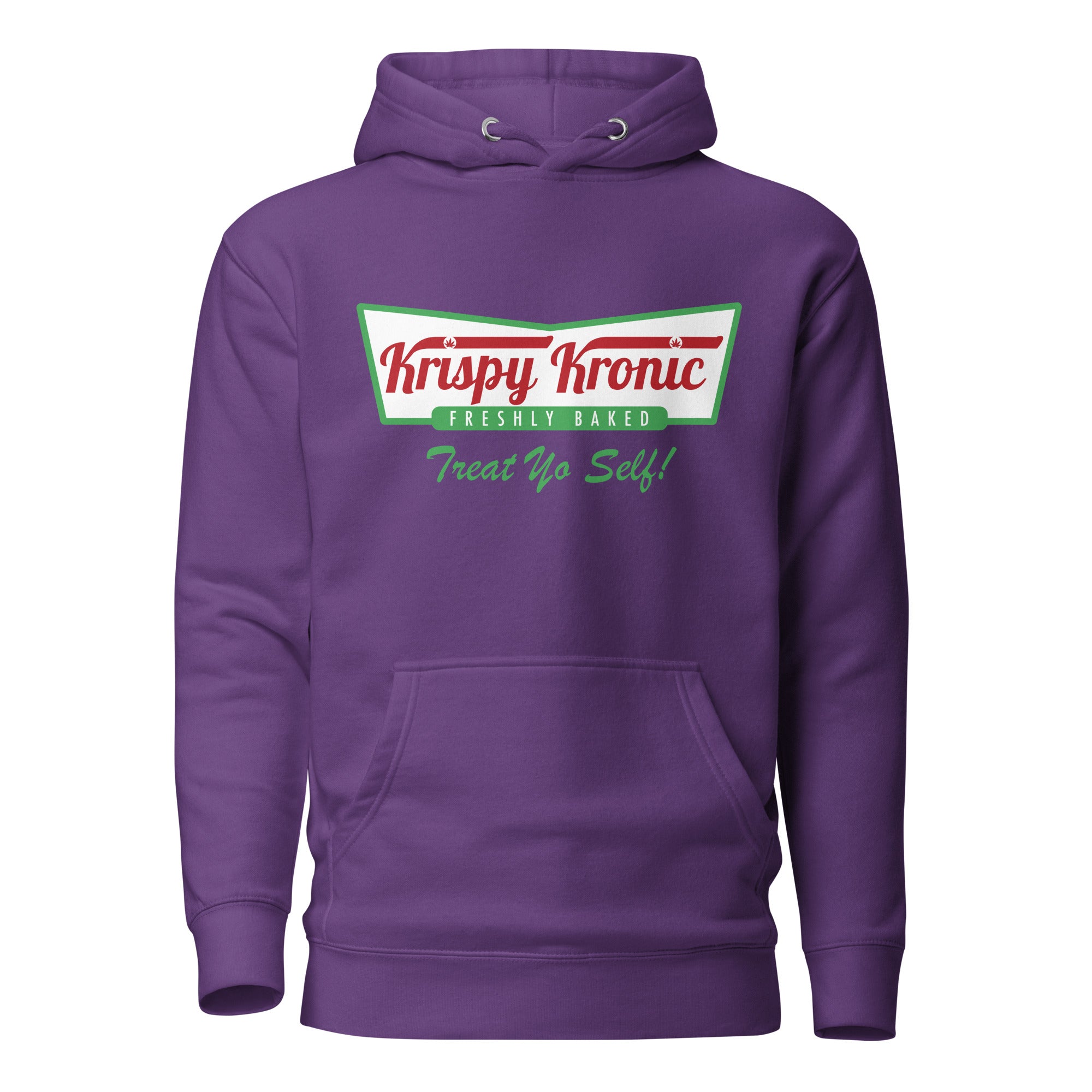 Krispy Kronic Treat Yo' Self Hoodie – Funny Weed-Themed Apparel for Cannabis and Doughnut Lovers | Magic Leaf Tees