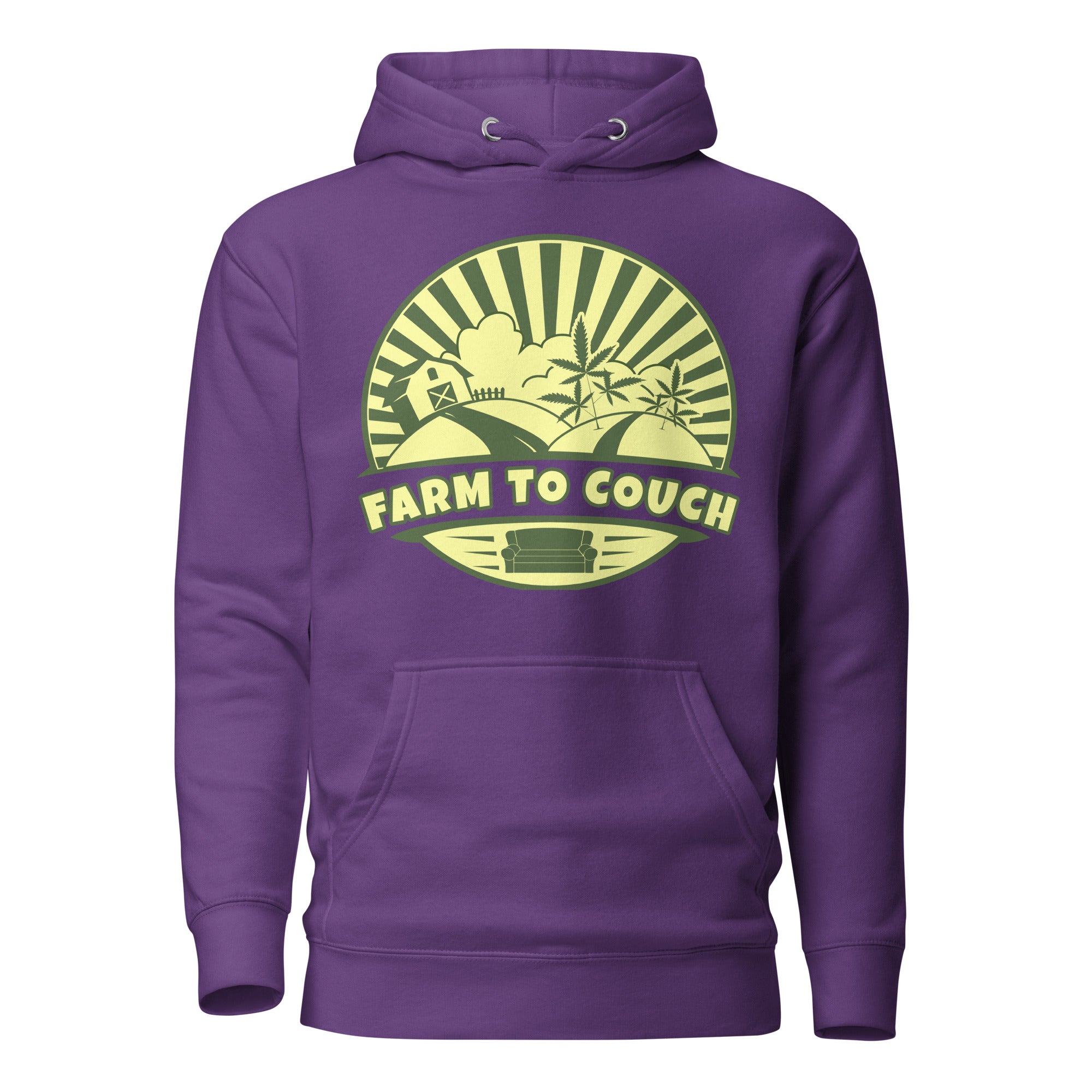 Farm To Couch Hoodie – Funny Weed-Themed Apparel for Cannabis Growers and Hemp Farmers | Magic Leaf Tees