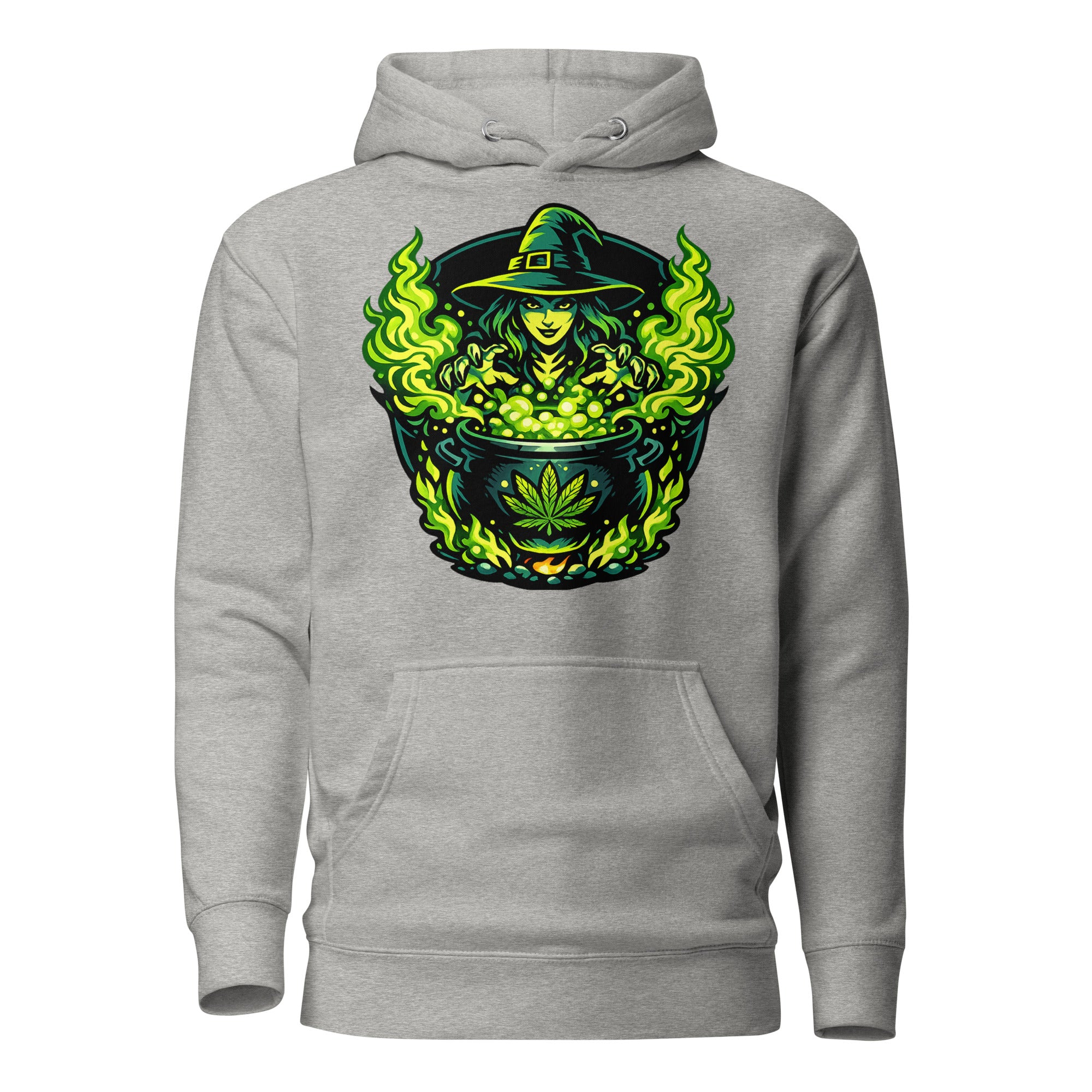 Witch Cauldron Cannabis Hoodie, Halloween Weed Hoodie, Green Magic 420 Pullover, Magic Leaf Tees