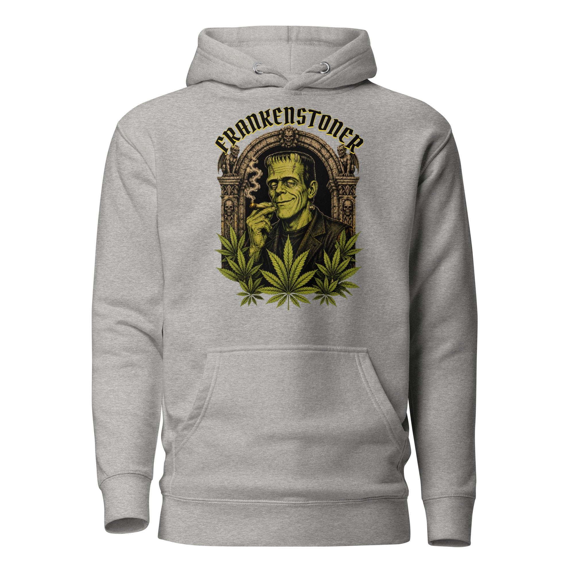 Frankenstoner Hoodie, Funny Frankenstein Weed Hoodie, Retro Horror Cannabis Monster Pullover