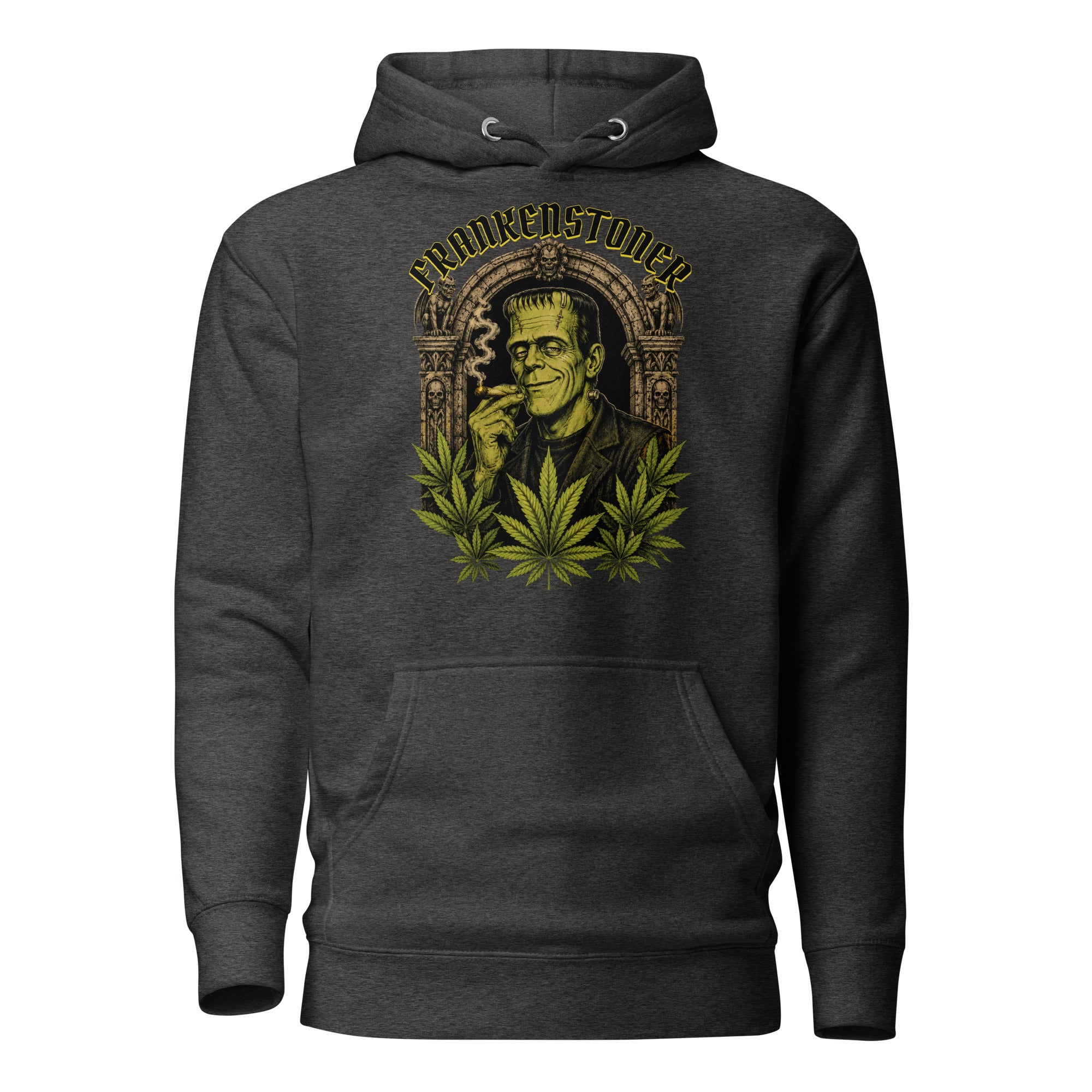 Frankenstoner Hoodie, Funny Frankenstein Weed Hoodie, Retro Horror Cannabis Monster Pullover