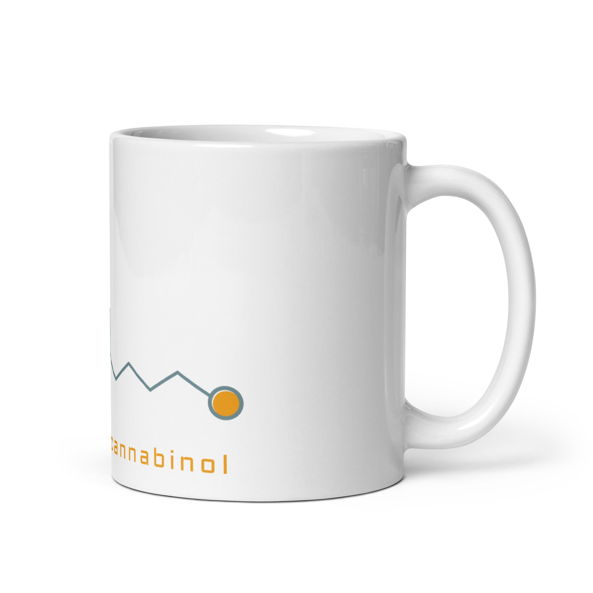 Mid-Century THC Molecule Coffee Mug | Minimalist Cannabis Ceramic Mug | Magic Leaf Tees