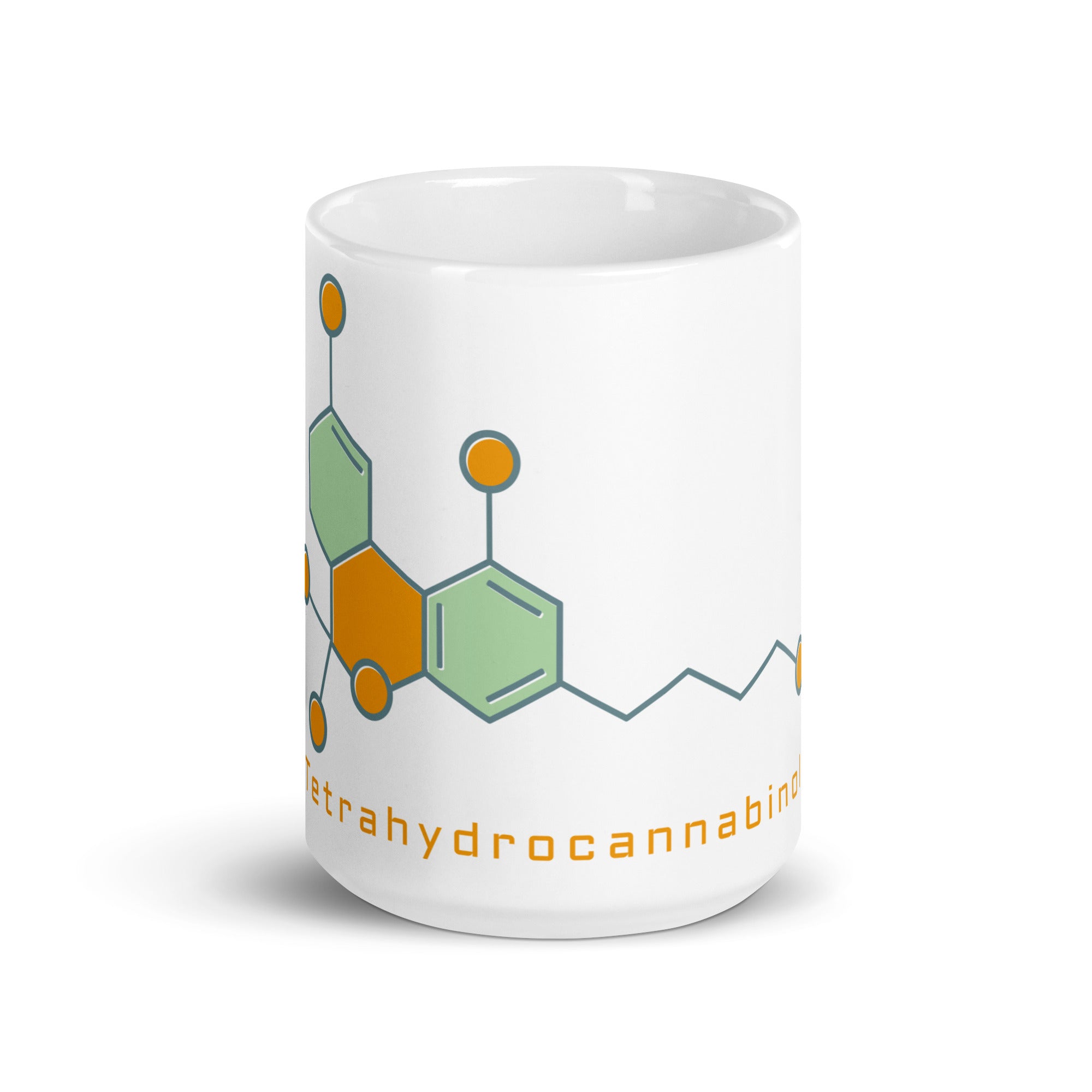 Mid-Century THC Molecule Coffee Mug | Minimalist Cannabis Ceramic Mug | Magic Leaf Tees