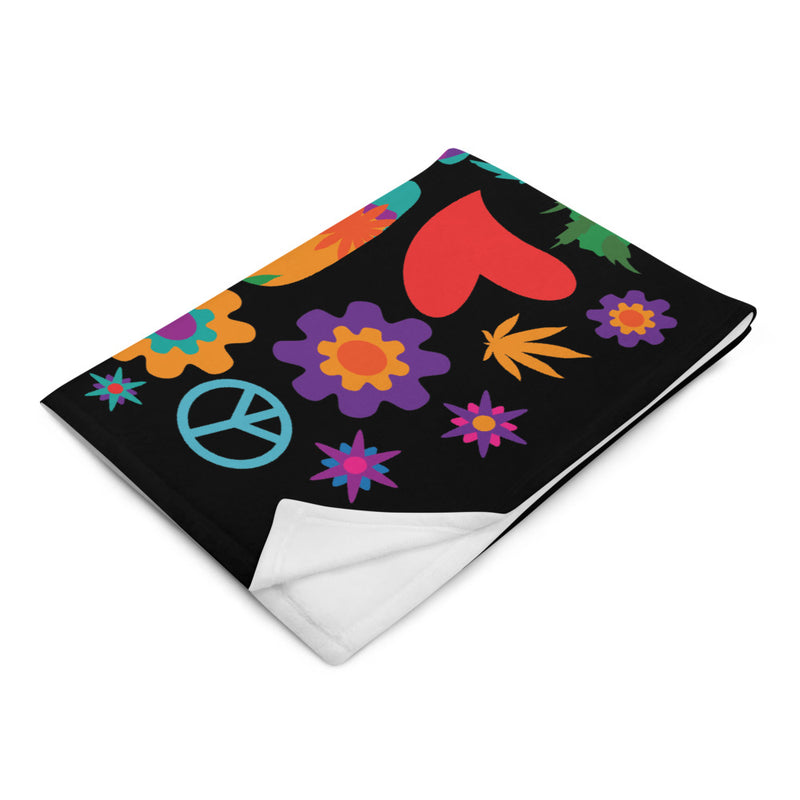 Mary Jane Cannabis Pop Art Hippie Throw Blanket - Magic Leaf Tees