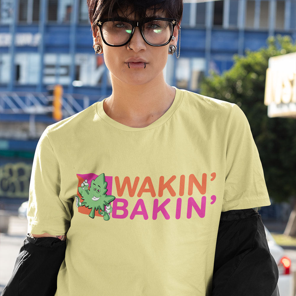 Wakin' Bakin' Happy Pot Leaf Premium T-Shirt