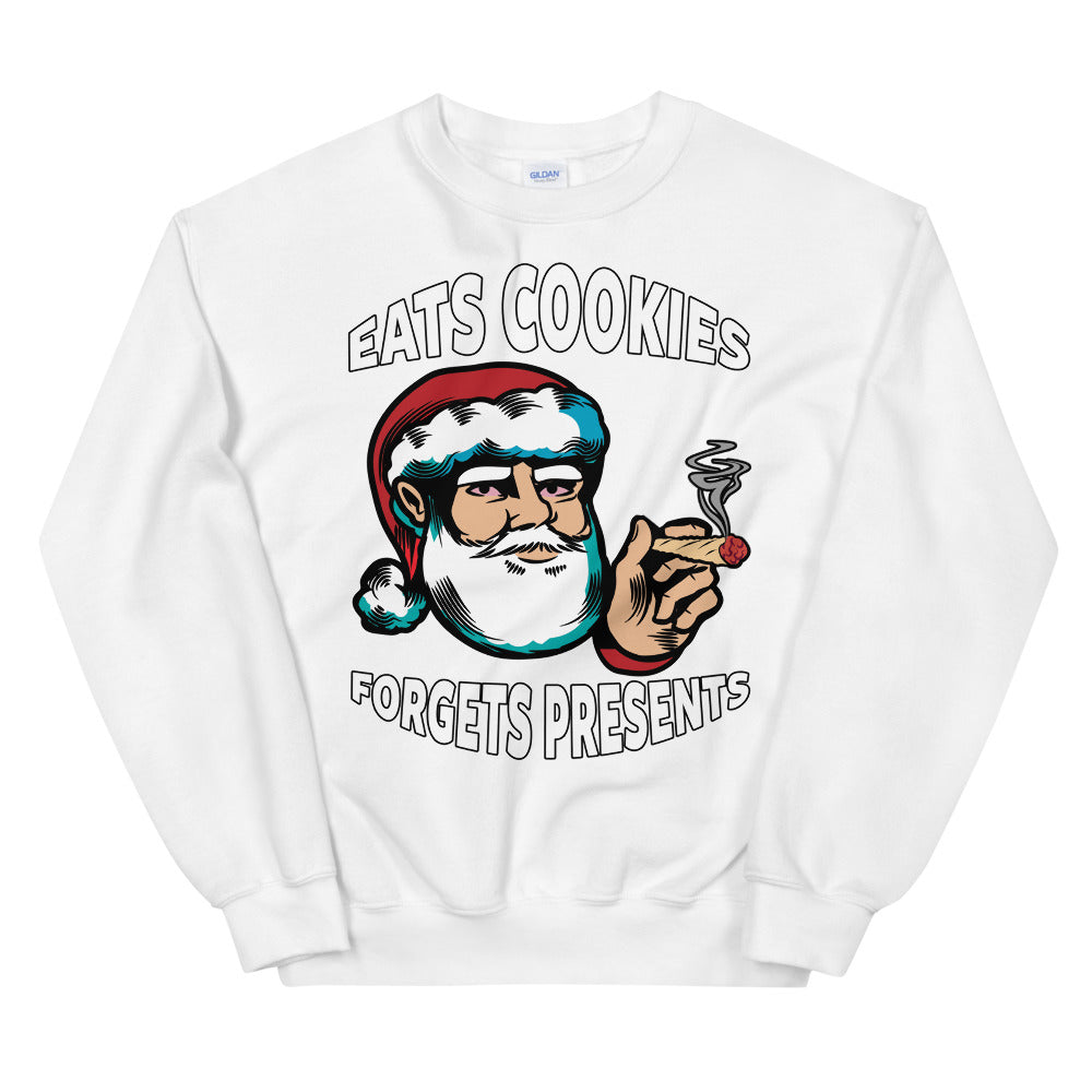 Eats Cookies Forgets Present Funny Marijuana Sweatshirt - Magic Leaf Tees