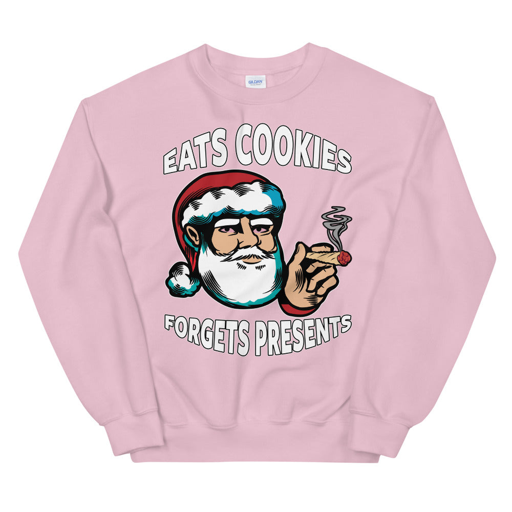 Eats Cookies Forgets Present Funny Marijuana Sweatshirt - Magic Leaf Tees