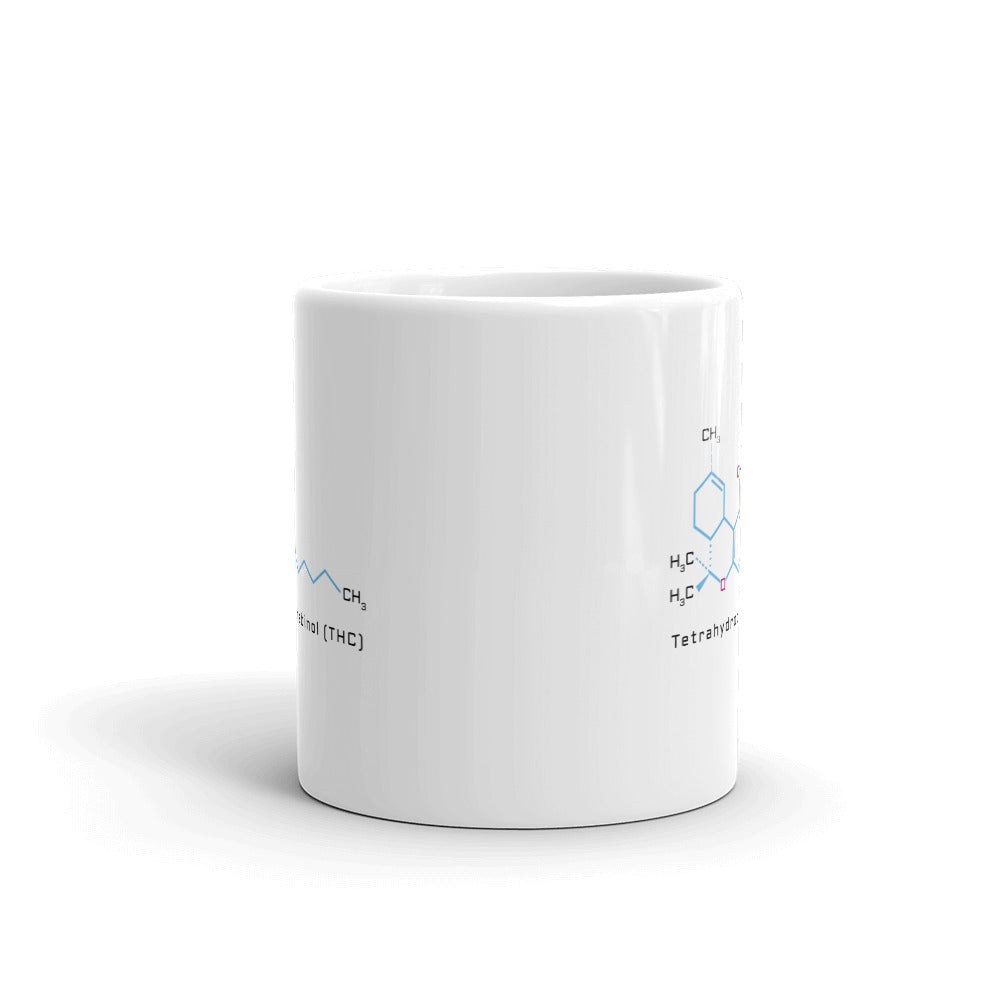 Tetrahydrocannabinol THC Molecule Marijuana Coffee Mug - Magic Leaf Tees