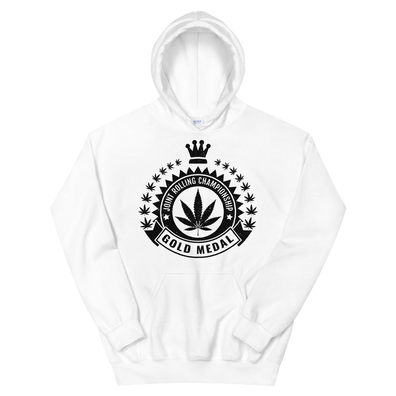 Joint Rolling Champion Funny Weed White Hoodie - Magic Leaf Tees
