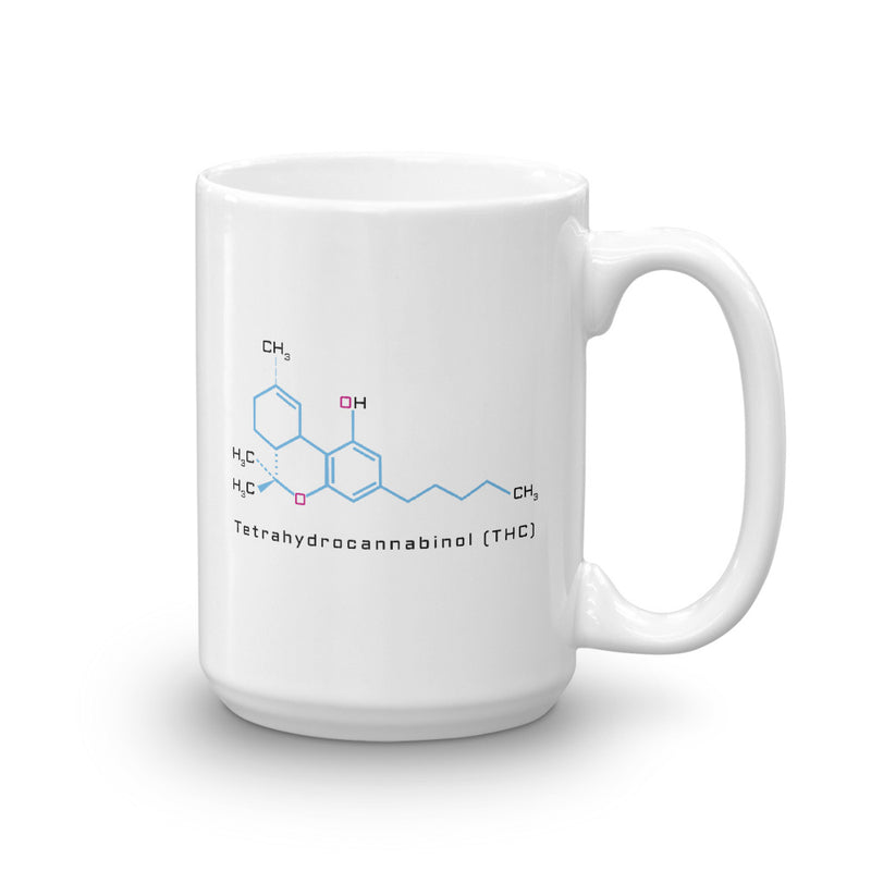 Tetrahydrocannabinol THC Molecule Marijuana Coffee Mug - Magic Leaf Tees