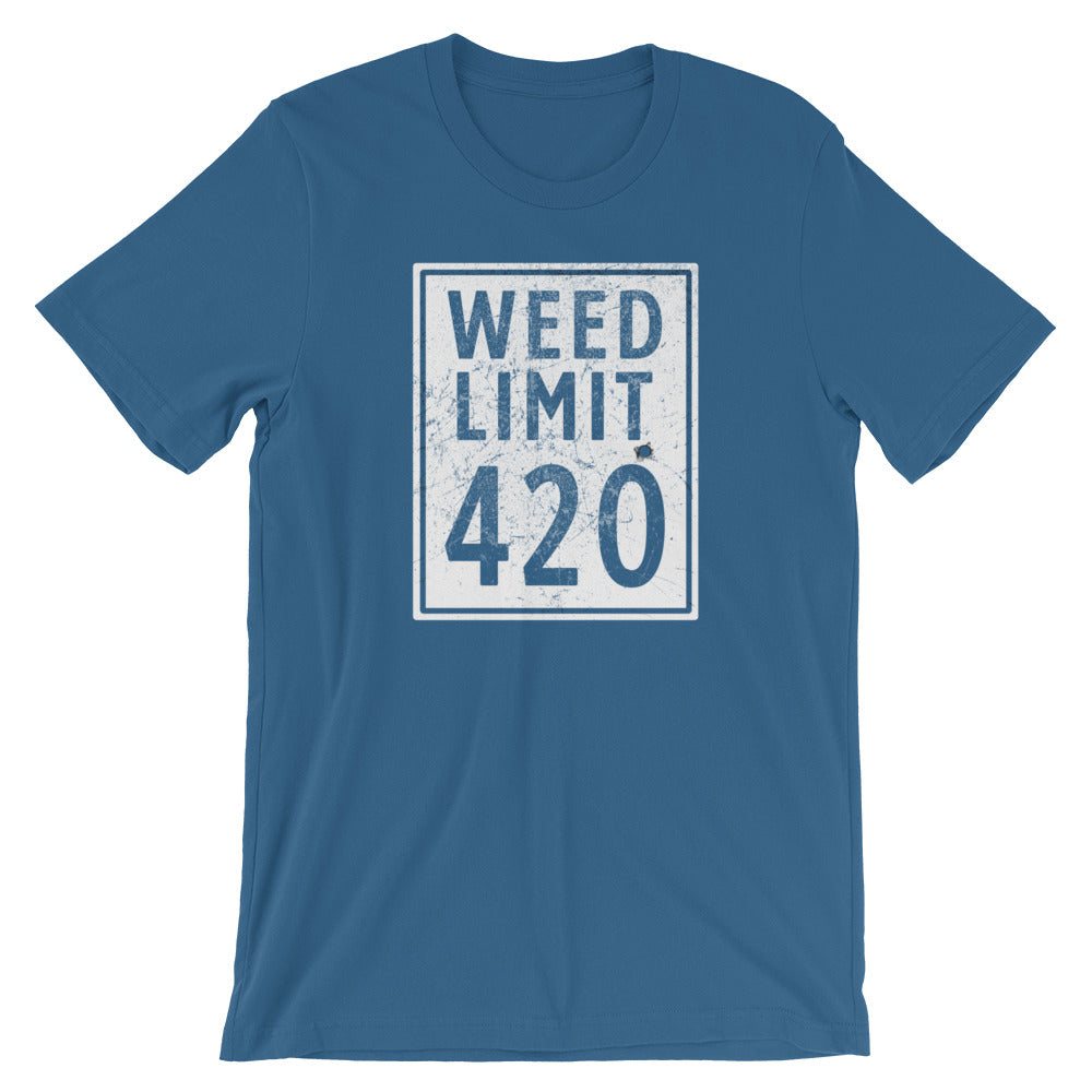 Weed Limit 420 Funny Cannabis T-Shirt - Magic Leaf Tees