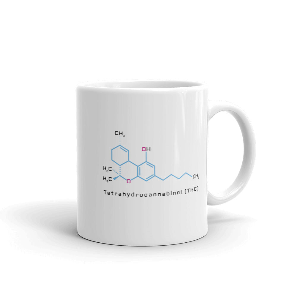 Tetrahydrocannabinol THC Molecule Marijuana Coffee Mug - Magic Leaf Tees