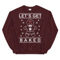 Let's Get Baked Ugly Marijuana Christmas Maroon Sweater - Magic Leaf Tees