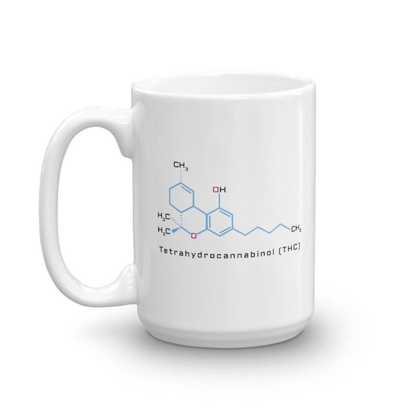 Tetrahydrocannabinol THC Molecule Marijuana Coffee Mug - Magic Leaf Tees