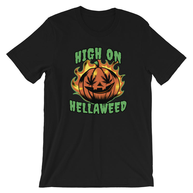 High On Hellaweed Funny Marijuana T-Shirt - Magic Leaf Tees