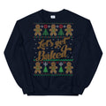 Let's Get Baked Stoner Gingerbread Man Ugly Christmas Navy Sweater Sweatshirt - Magic Leaf Tees