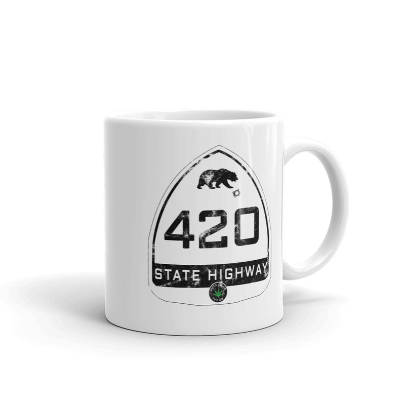 Vintage California State Highway Sign 420 Coffee Mug - Magic Leaf Tees