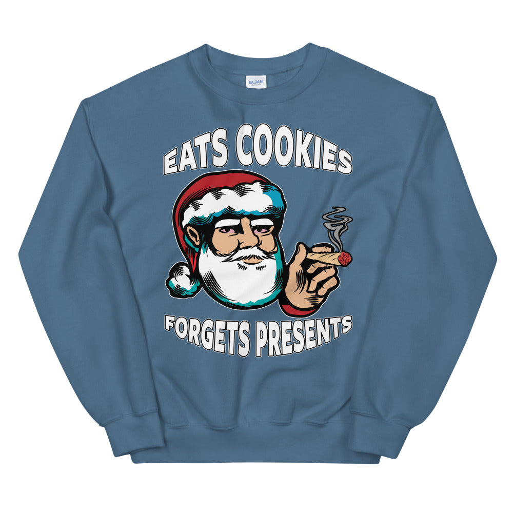 Eats Cookies Forgets Present Funny Marijuana Sweatshirt - Magic Leaf Tees