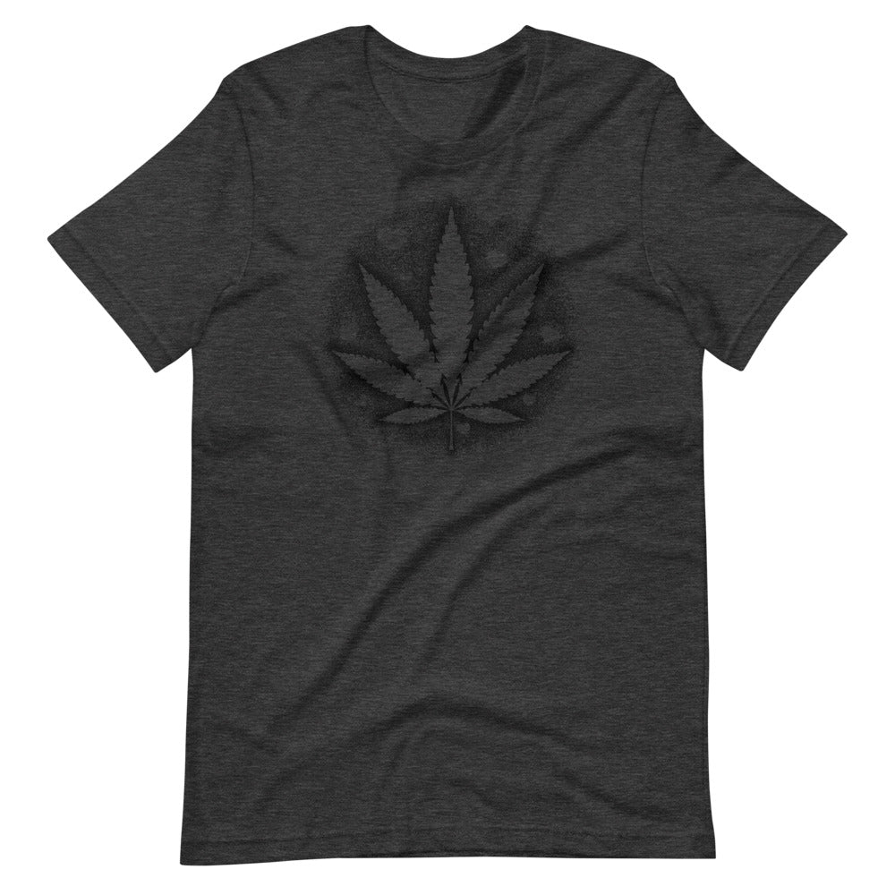 Stipple Shaded Pot Leaf With Hearts T-Shirt - Magic Leaf Tees