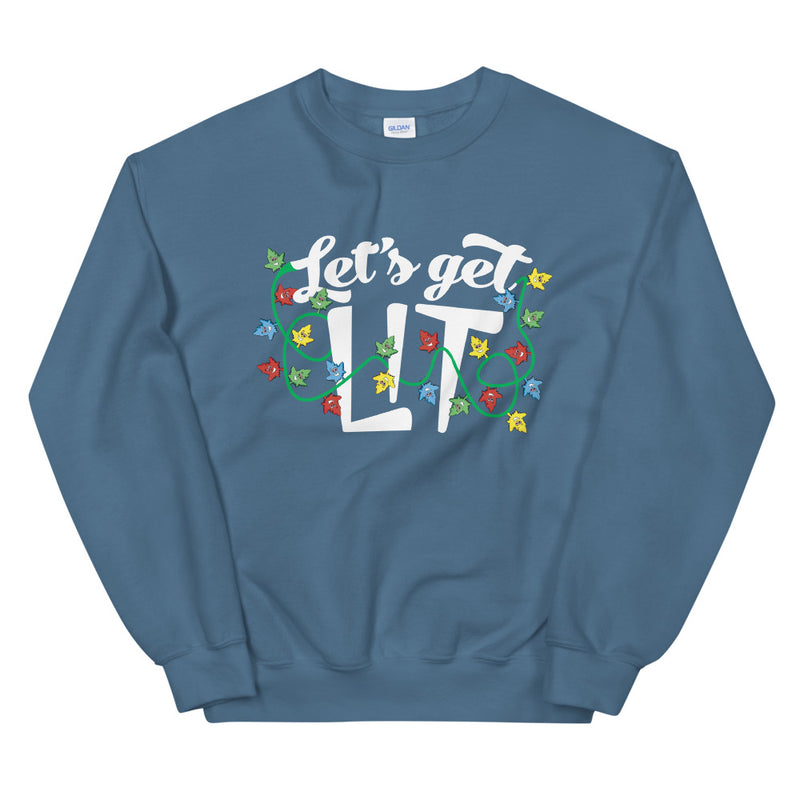Let's Get Lit Funny Christmas Stoner Sweatshirt