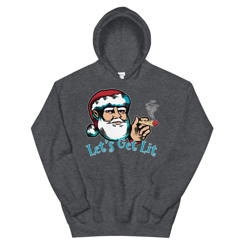 Let's Get Lit Stoner Santa Hoodie - Magic Leaf Tees