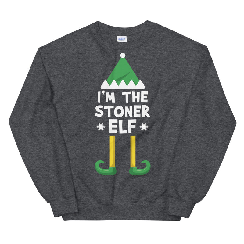 I'm The Stoner Elf Cannabis Christmas Sweatshirt - Magic Leaf Tees