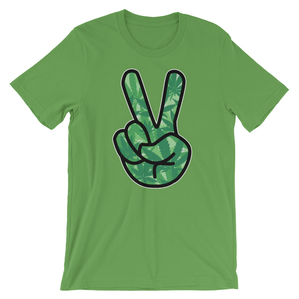 Peace Sign Hippie Stoner T-Shirt - Magic Leaf Tees