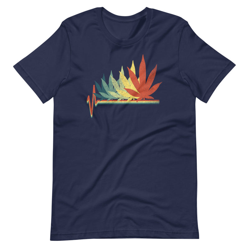 Retro Cannabis Leaf Heartbeat T-Shirt - Magic Leaf Tees