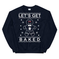 Let's Get Baked Ugly Marijuana Christmas Navy Sweater - Magic Leaf Tees