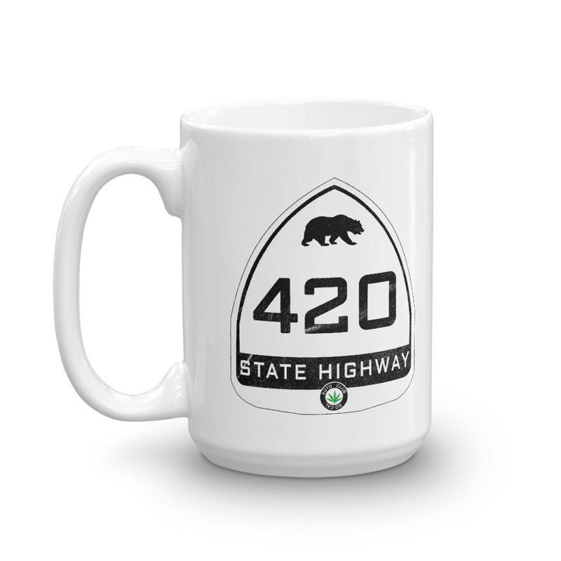 Vintage California State Highway Sign 420 Coffee Mug - Magic Leaf Tees