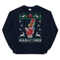 Ugly Christmas Sweater Holiday Cheer Stoner Bong Navy Jumper Sweatshirt - Magic Leaf Tees