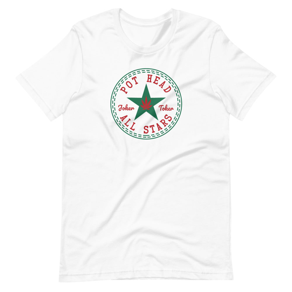 Pot Head All Stars Joker Toker White T-Shirt - Magic Leaf Tees