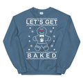 Let's Get Baked Ugly Marijuana Christmas Indigo Blue Sweater - Magic Leaf Tees