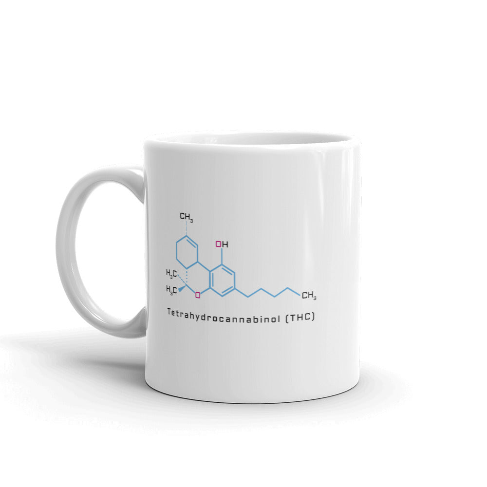 Tetrahydrocannabinol THC Molecule Marijuana Coffee Mug - Magic Leaf Tees