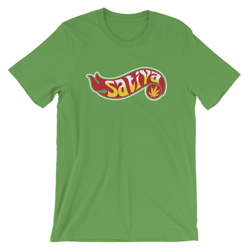 Sativa Flame Marijuana T-Shirt - Magic Leaf Tees