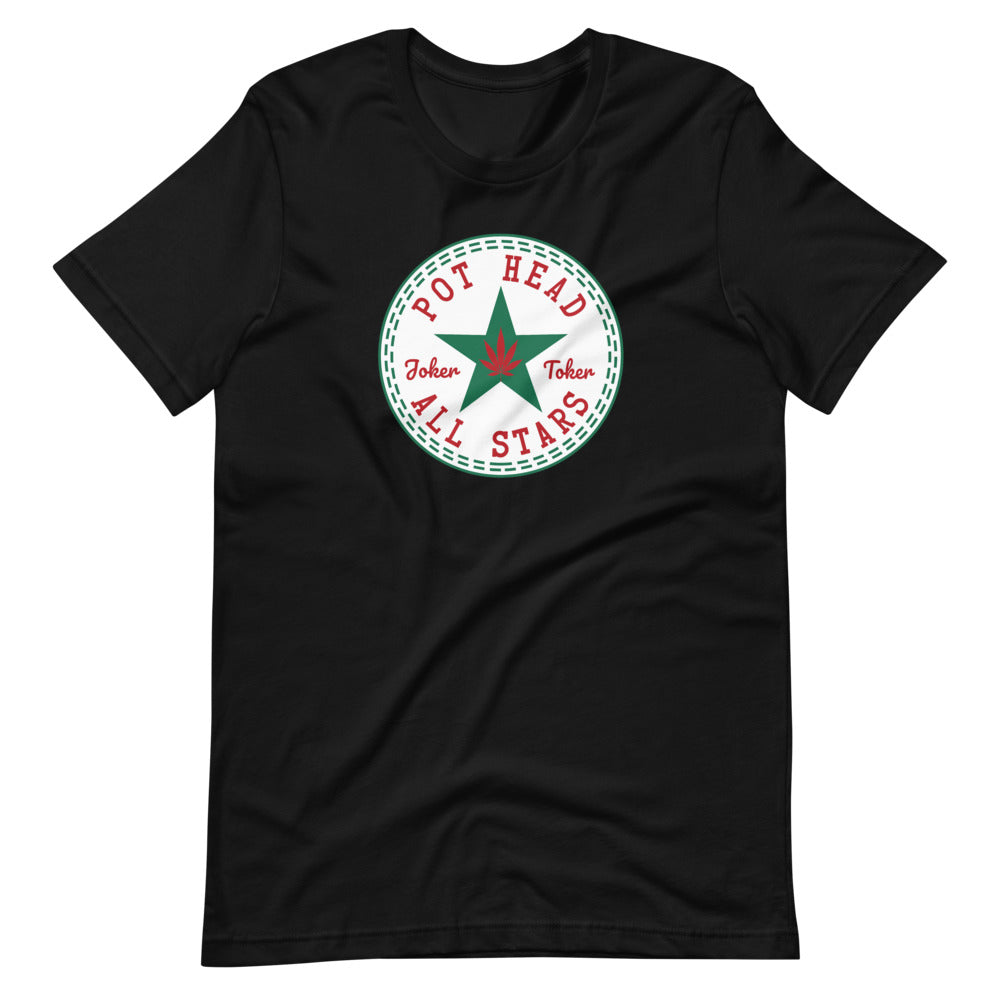 Pot Head All Stars Joker Toker Black T-Shirt - Magic Leaf Tees