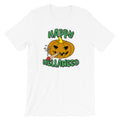 Happy Hellaweed Toking Pumpkin 420 Halloween T-Shirt - Magic Leaf Tees