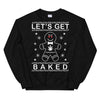 Let's Get Baked Ugly Marijuana Christmas Black Sweater - Magic Leaf Tees