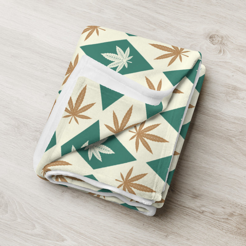 Diamond Sativa Indica Marijuana Leaves Mid Century Modern Throw Blanket - Magic Leaf Tees