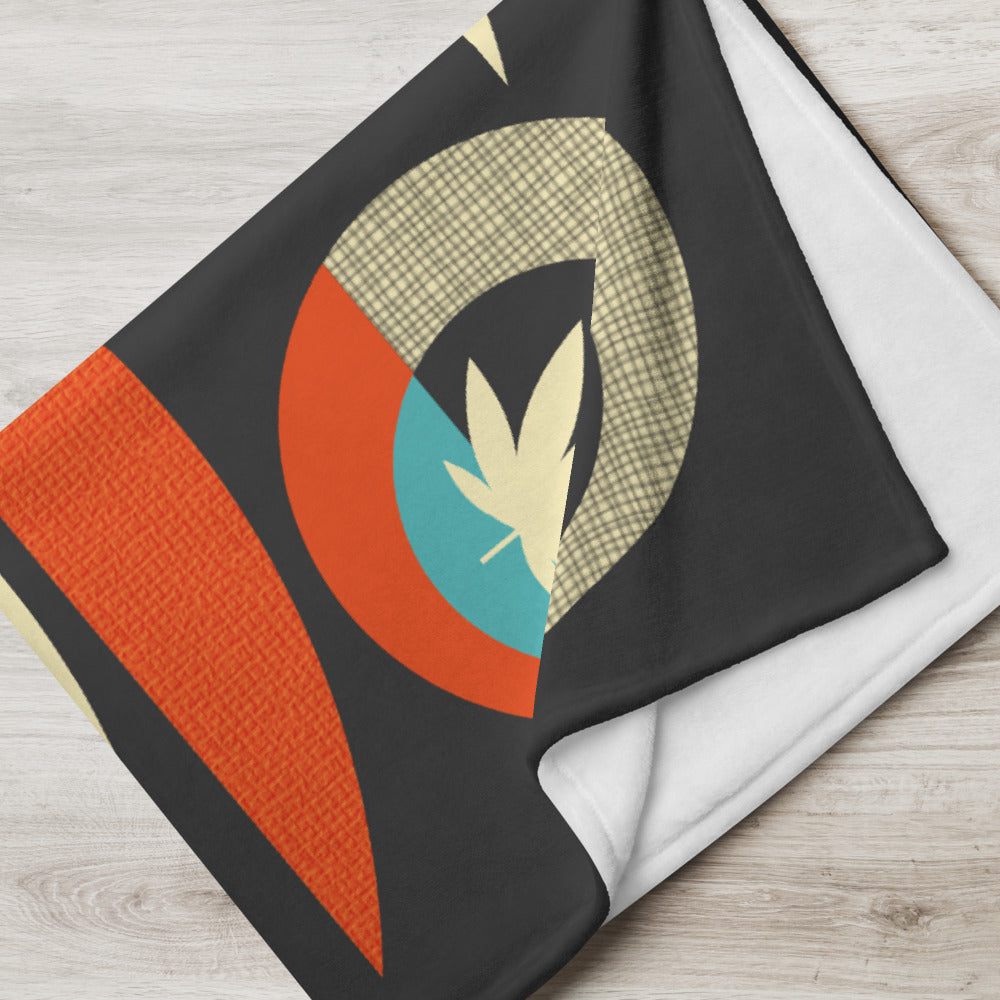 Mid Century Modern Weed Leaf Saucers Throw Blanket - Magic Leaf Tees