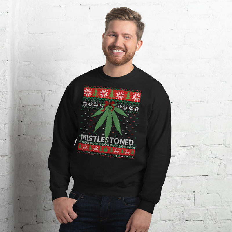Mistlestoned 420 Ugly Jumper Sweatshirt - Magic Leaf Tees