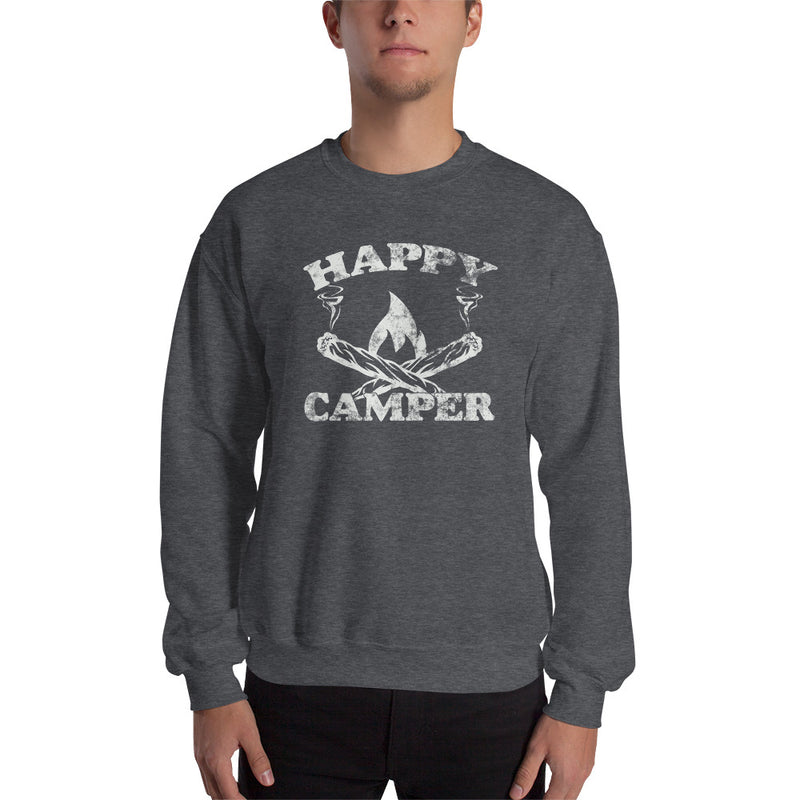 Happy Camper Funny Weed Sweatshirt - Magic Leaf Tees