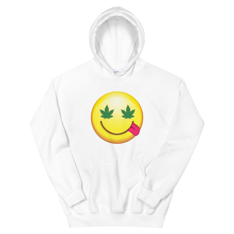 Happy Pot Face Emoji Stoner Hoodie - Magic Leaf Tees
